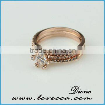 crystal Elegant Jewelry 18K rose Gold Crystal Party Wedding Wide Ring