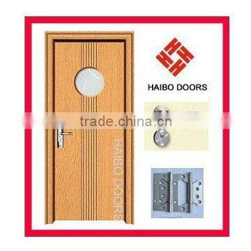 2016 special design pvc coated door interior glass panel doors with handle