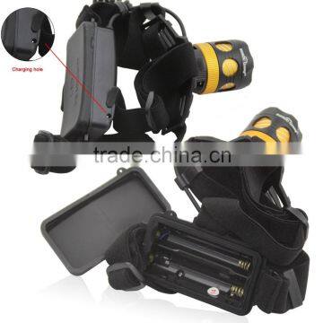 1200 Lumen LED Zoomable Headlamp Head Torch Light Bike Lamp Rechargeable Waterproof 18650 Battery For Camping photo-4
