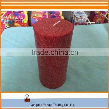 Elegant Red Marble Finish Pillar Candle/Cheap Giant Pillar Candles