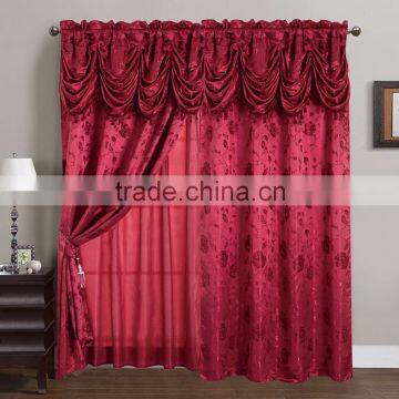 2016 New American Style Jacquard Curtain Drapery In Luxury Valance With Backing