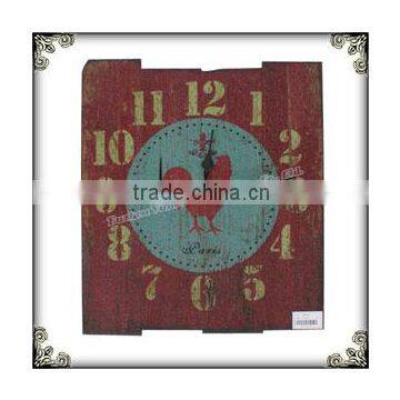 Timber rooster pannel clock