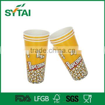 2016 Newest Custom Logo PE Paper Coated Popcorn Paper Cups