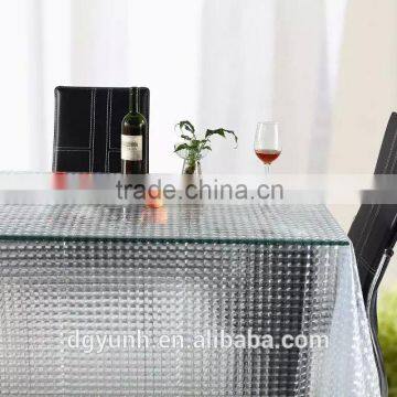 3D Stereoscopic Transparent PVC Tablecloth With Wave/staright Edge