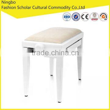 2016 the latest white luxurious wooden piano bench