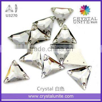 Triangle sew on crystal stone for gymnastics garment U3270