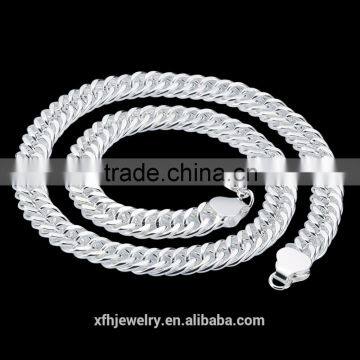 High Quality 6mm 8mm 10mm Men's Big Chain 925 Sterling Silver Necklace, Curb Silver Necklace