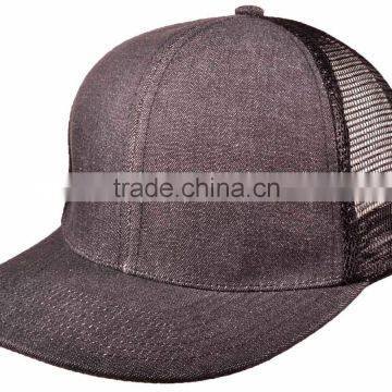 wholesale blank denim flat bill mesh trucker hats