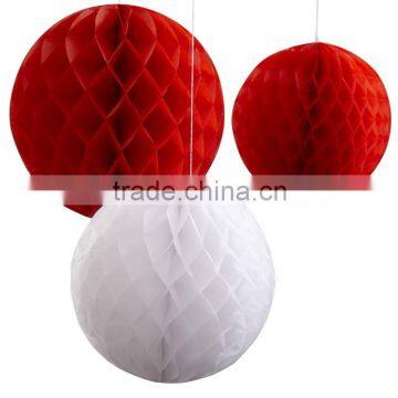 Vintage Honeycomb Red White Christmas Honeycomb Hanging Decorations Red & White Honeycomb Balls