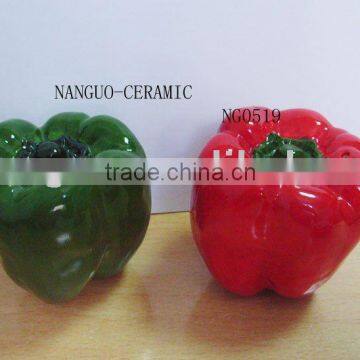 ceramic salt and pepper set chili design