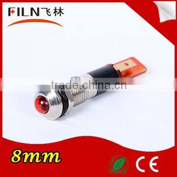 24v DC metal LED 8mm red indicator mini signal lamp