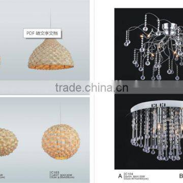 Modern Furniture Round Nature Wood Veneer Shade Pendant Lamp/Light photo-3