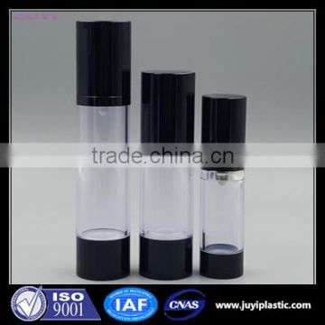 High quality black plastic cosmetic airless bottle screen printing 80ml cosmetic bottle for personal care