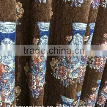 luxury chenille curtain fabric, thick and warm curtain best for cold weather, luxury European curtain flame retardant