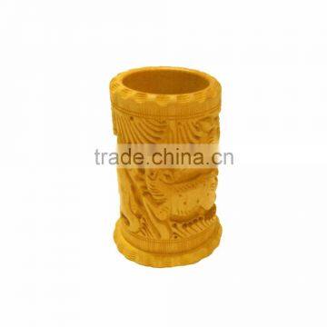 Rich Art And Craft Table Top Organizer With Carving Wooden Pen / Pencil Stand / Holder / photo-2