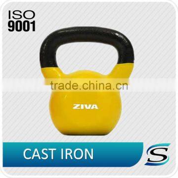 Cast iron vinyl coated kettlebells for body building