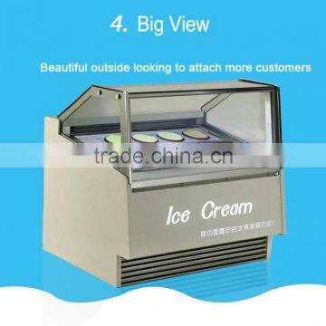 Vertical Italian Hard Ice Cream Gelato Display Freezer photo-3