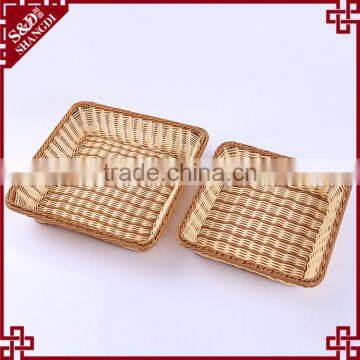 Custom Size Supermarket Display Rack Used Exquisite Woven Square Shape Fruit Vegetable Plastic Wicker Basket photo-5