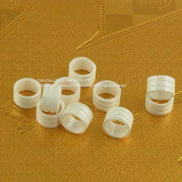 Clear White Cubic Zirconia Ceramic Cocktail Ring For Women Female photo-3