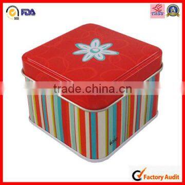 Square Metal Tin Red Canisters photo-2