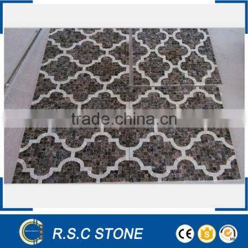 Dark emperador brown marble lantern mosaic tile