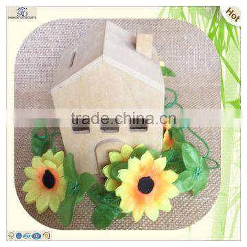 Bear Bridge House Rocket Shape Wood Piggy Money Storage Bank