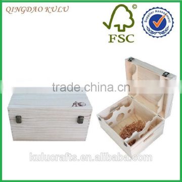 paulownia wood wooden wine box with hinges and lock