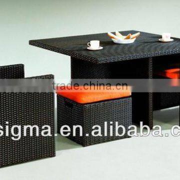 2017 Trade Assurance most popular Outdoor Alum Frame Rattan new style dining table set designs