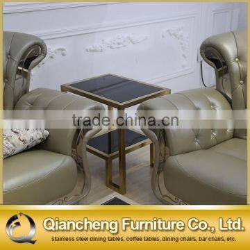2016 Eurpean Style Brushed Golden Stainless Steel Side Table photo-6