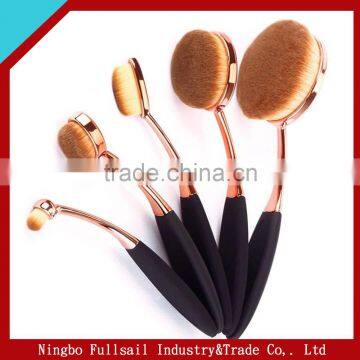 Wholesale Best Selling Oval Makeup Brush 5pcs Rose Gold Toothbrush Foundation Brush Set