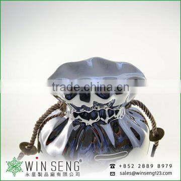 Cheap Silver Bag Shaped Ceramic Smooth Gift Piggy Bank for Decoration photo-4