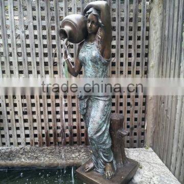 Modern Art Sculpture Metal Craft Woman Fountain Statue for Garden photo-5