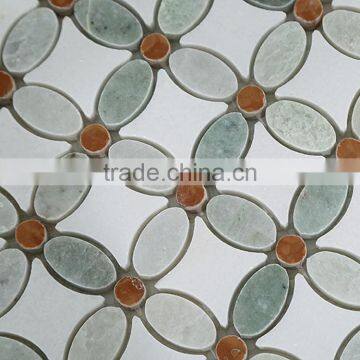 MM-CV288 irregular carrara natural stone flower white laundry wall tile marble mosaic