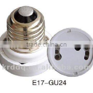 GU24 to E17 plastic screw shell Lampholder light bulb socket adapter