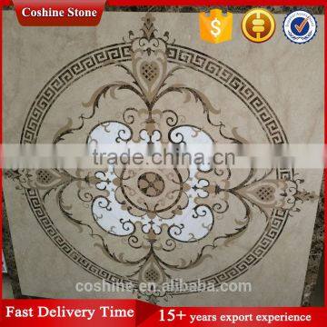 Square shaped emperador light waterjet stone medallion 60*60 marble tile