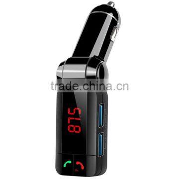 mp-2s wireless car mp3 fashion with bluetooth 12v dual shared USB car charger with FM transmitter