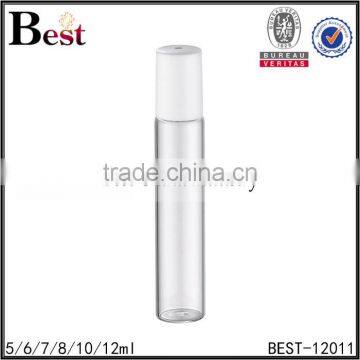 Cosmetic Fragrance Perfume Bottle Roll on 5ml 10ml 12ml Clear Stainless Steel Roller White Plastic pp Cover Bottle Perfume photo-4