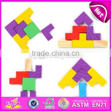 2017 Best Design Classic Building Toys Wooden Tetris Game for Kids Education W14A169 photo-3