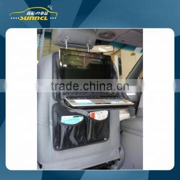 Foldable Car Seatback Organizer with Table Dest for Notebook