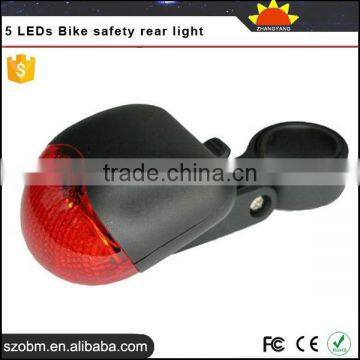 Trade Assurance Supplier Plastic 5*LEDs 3-Mode Bike Safety Back Rear Red Light