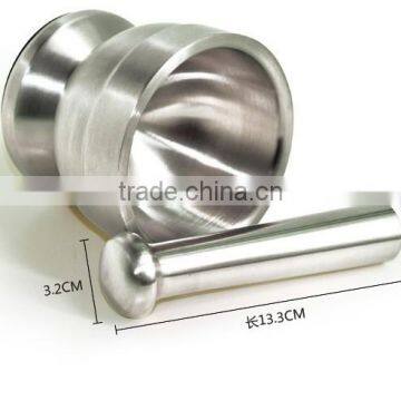 2 in 1 Manual Garlic Press Kitchen Tool Stainless Steel Spice Grinder / Mortar and Pestle Set photo-3