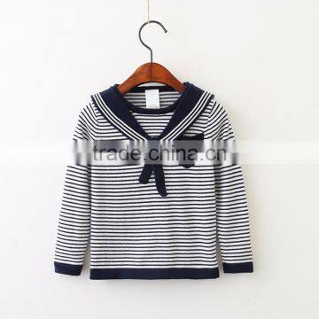Latest new sailor style striped kids sweater for 3 to 8 years old children