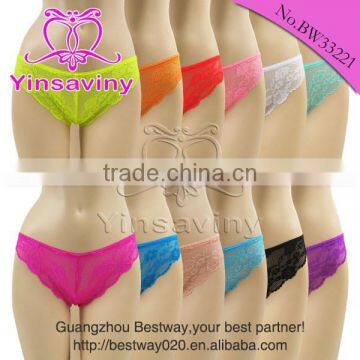 12 colorful sexy transparent full lace girls bikini for wholesale 3 optional sizes S M L sexy lace bikini panties