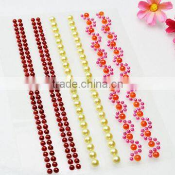Wholesale Craft Gem Stickers Custom Design Pearl Sticker Rhinestone With Glue Sticker photo-3