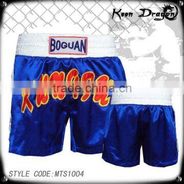 Men's thai boxing shorts polyester satin sport shorts mens gym shorts