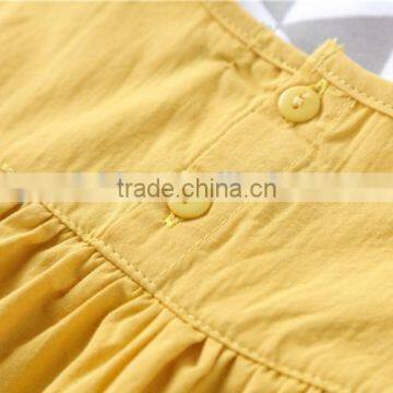 Mustard Solid Color Plus Size Harem Romper Toddler Baby Clothes Wholesale photo-5