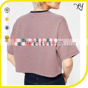 Latest New Model Shirts Crop Tops Women Wholesale Women Striped t Shirt photo-2