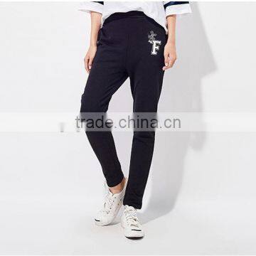 Female Black Knitting Leisure Trousers of Radish photo-2