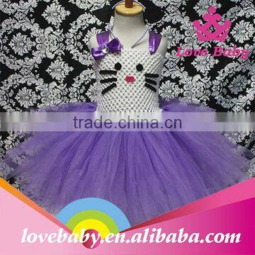 2015 Hot Sale Latest Design Boutique Little Girls Princess Party Tutu Dresses Purple Fairy Tulle Dress photo-2