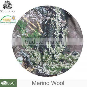 Merino print knitted wool camouflage fabric